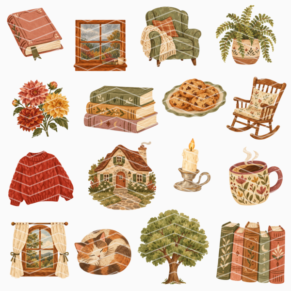 3 Cozy and Booked Clipart